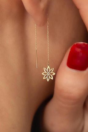 گوشواره طلا زرد زنانه 14 عیار Bayar Gold - کد 192206437