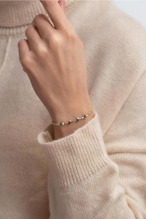 دستبند طلا زرد بچه گانه 14 عیار Bayar Gold - کد 164130027