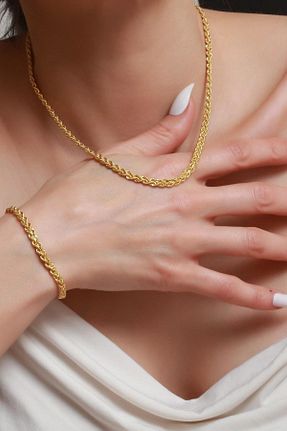 ست طلا زرد زنانه 14 عیار Bayar Gold - کد 276130342