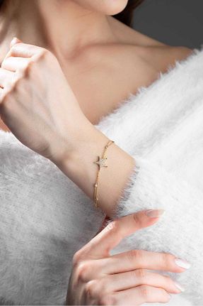 دستبند طلا زرد زنانه 14 عیار Bayar Gold - کد 815507469