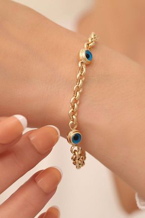 دستبند طلا زرد زنانه 14 عیار Bayar Gold - کد 788126621