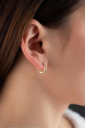گوشواره طلا زرد زنانه 14 عیار Bayar Gold - کد 822710843