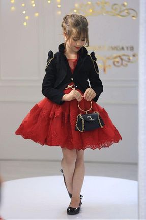 لباس مجلسی و فارغ التحصیلی مشکی بچه گانه توری By Feyza Kids Collection - کد 871865907