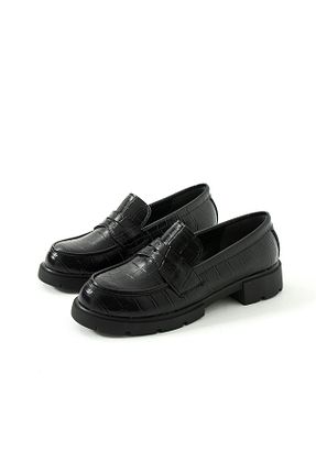کفش لوفر مشکی زنانه پاشنه کوتاه (1 - 4 سانتی متر) Gökçe Shoes - کد 871874010