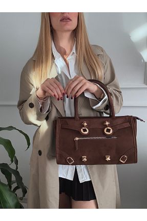 کیف دوشی قهوه ای زنانه چرم مصنوعی mèche atelier since 2024 - کد 871704075