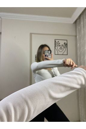 پلیور سفید زنانه ساده MODA - کد 872065150