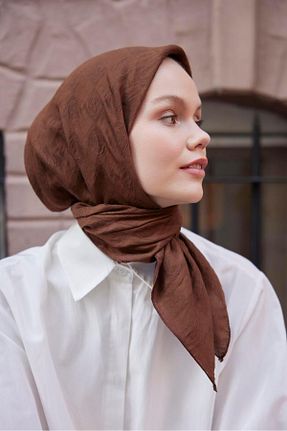 شال قهوه ای زنانه ویسکون Şalland - کد 847849381