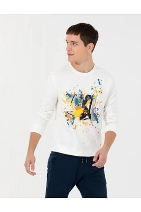سوئیشرت سفید مردانه چاپی Pierre Cardin - کد 871758394