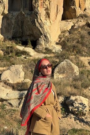 شال سبز زنانه پنبه ای Şalland - کد 871763658