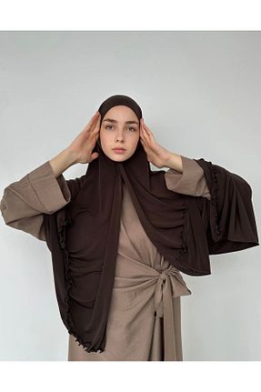 شال قهوه ای زنانه پنبه ای ardün hijab - کد 871799538