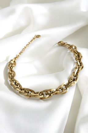 دستبند استیل (فولاد) زرد زنانه استیل ضد زنگ eleganzo - کد 871811315