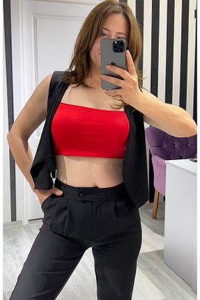 شلوار پارچه ای مشکی زنانه بلند VOSEM BUTİK - کد 871870161