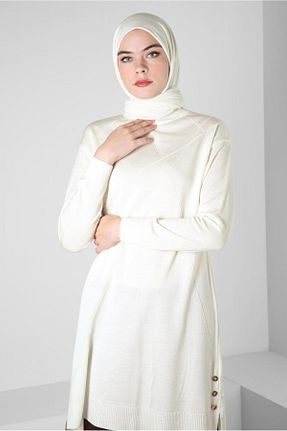 تونیک حجاب سفید زنانه تریکو Alvina - کد 790165542