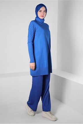 تونیک حجاب آبی زنانه پلی استر Alvina - کد 790165442
