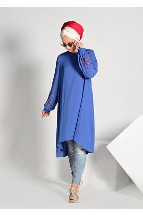 تونیک حجاب سرمه ای زنانه ویسکون TRENDTESETTÜR - کد 58719032