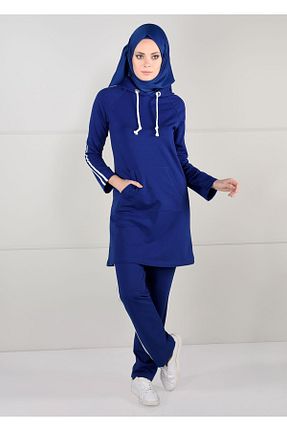 تونیک حجاب سرمه ای زنانه مخلوط پلی استر TRENDTESETTÜR - کد 59160192