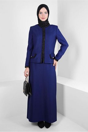 ست بالاتنه و پائین تنه حجاب سرمه ای زنانه رگولار Alvina - کد 790229080