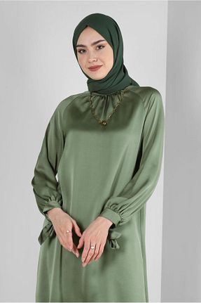 شال خاکی زنانه کرپ Alvina - کد 801114188