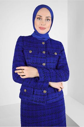 ست بالاتنه و پائین تنه حجاب آبی زنانه رگولار Alvina - کد 790229642