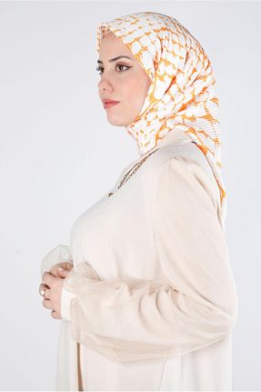 روسری نارنجی پلی استر Alvina - کد 801113884