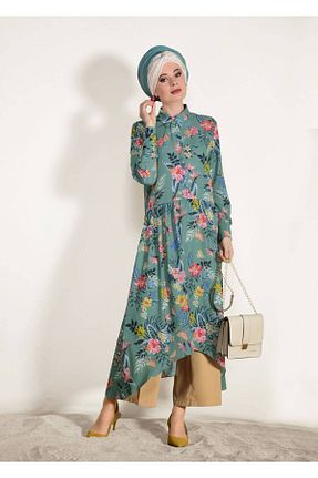 تونیک حجاب سبز زنانه ویسکون TRENDTESETTÜR - کد 86183142