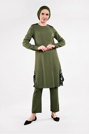 ست بالاتنه و پائین تنه حجاب خاکی زنانه رگولار TRENDTESETTÜR - کد 86184412
