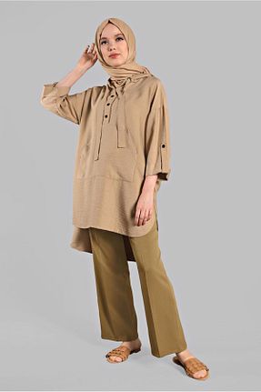 شلوار حجاب قهوه ای زنانه مخلوط پلی استر TRENDTESETTÜR - کد 86185587