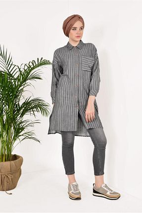 تونیک حجاب مشکی زنانه پنبه ای TRENDTESETTÜR - کد 58718184