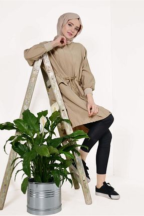 ترنچکت حجاب قهوه ای زنانه مخلوط ویسکون TRENDTESETTÜR - کد 86184830