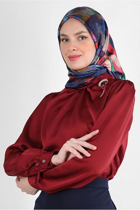روسری سرمه ای پلی استر Alvina - کد 799159502