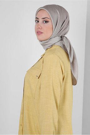 روسری بژ پلی استر Alvina - کد 802131365