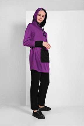 ست گرمکن حجاب بنفش زنانه اورسایز TRENDTESETTÜR - کد 86187409