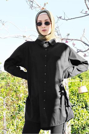 تونیک حجاب مشکی زنانه پنبه پلی استر TRENDTESETTÜR - کد 86186928