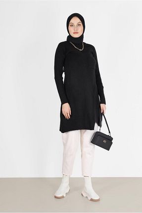 تونیک حجاب مشکی زنانه مخلوط ویسکون Alvina - کد 804410337