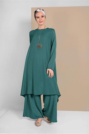 ست بالاتنه و پائین تنه حجاب سبز زنانه رگولار TRENDTESETTÜR - کد 87520572