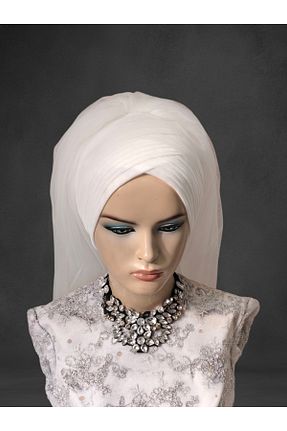 شال سفید زنانه پنبه پلی استر NurAy - کد 871922221