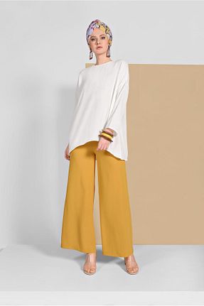 شلوار حجاب زرد زنانه پنبه پلی استر TRENDTESETTÜR - کد 86186777