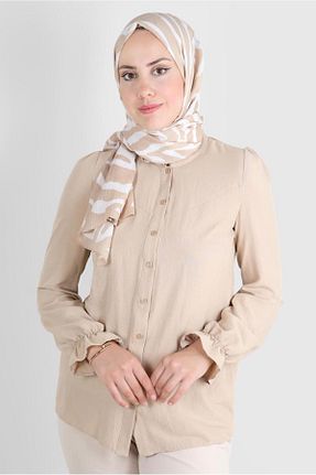 شال بژ زنانه پلی استر Alvina - کد 799160846