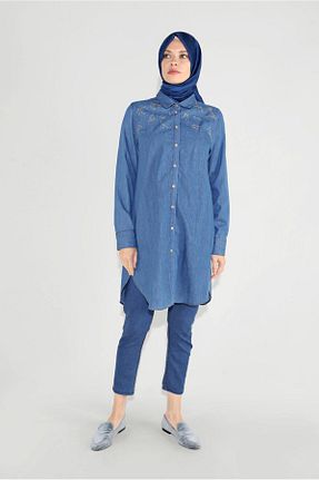 تونیک حجاب نارنجی زنانه پنبه ای TRENDTESETTÜR - کد 86192421