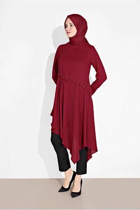 تونیک حجاب زرشکی زنانه ویسکون TRENDTESETTÜR - کد 97169913