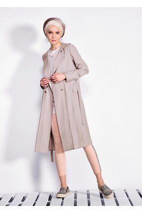 تونیک حجاب بژ زنانه ویسکون TRENDTESETTÜR - کد 97169947