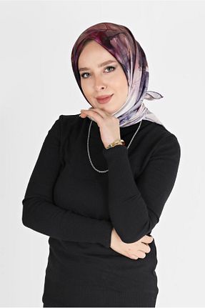 روسری بنفش پلی استر Alvina - کد 803518972