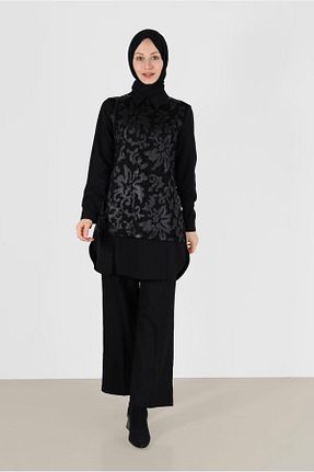 تونیک حجاب مشکی زنانه پلی استر Alvina - کد 802434317