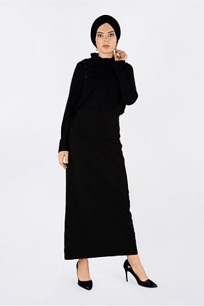 بلوز حجاب مشکی زنانه Straight TRENDTESETTÜR - کد 98307764