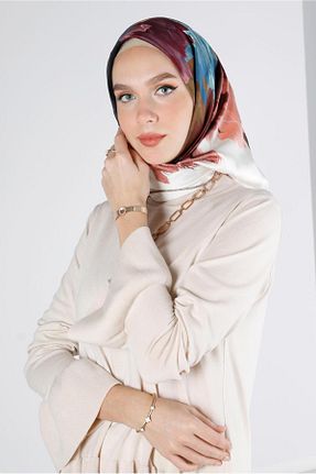 روسری قهوه ای پلی استر Alvina - کد 805945607