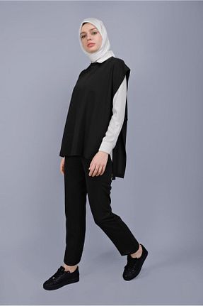 ست بالاتنه و پائین تنه حجاب مشکی زنانه رگولار TRENDTESETTÜR - کد 123478924