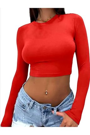 بادی قرمز زنانه یقه دوچرخه GARDIROZA - کد 871959056