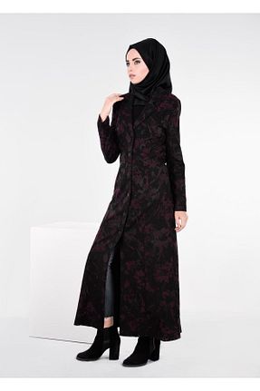 مانتو بلند حجاب بنفش زنانه TRENDTESETTÜR - کد 184071055
