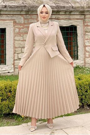 لباس حجاب بژ زنانه رگولار TRENDTESETTÜR - کد 302033310