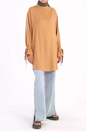 تونیک حجاب نارنجی زنانه ویسکون TRENDTESETTÜR - کد 248081076